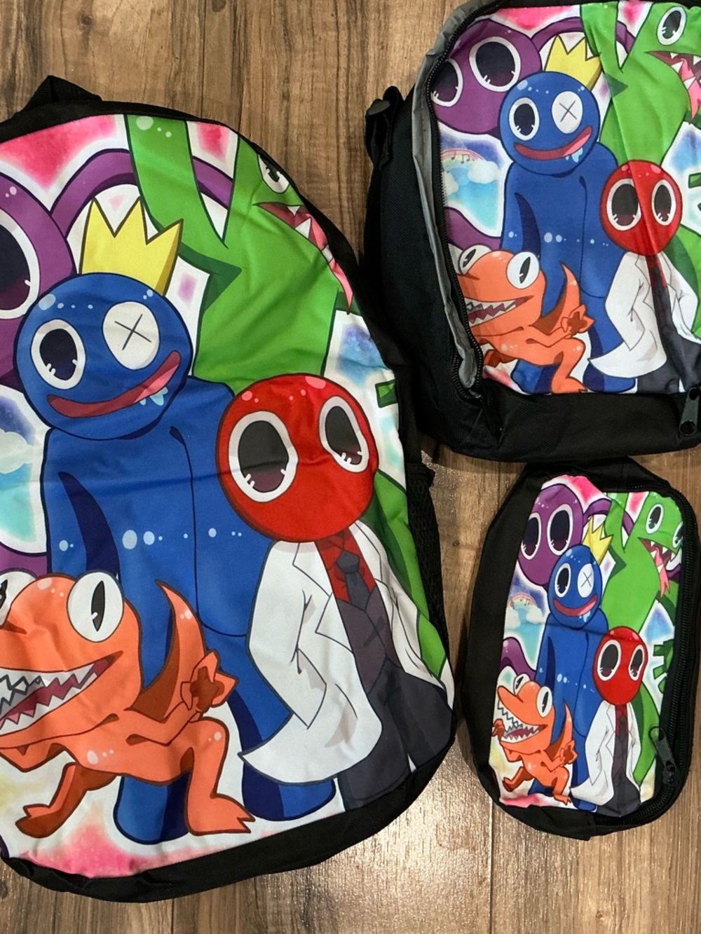 Rainbow Friends & Monsters 3P Backpack Lunch Bag Pencil Case School Set Kids New